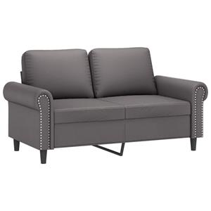 vidaXL 2-delige Loungeset met kussens kunstleer grijs