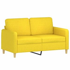 vidaXL 2-delige Loungeset met kussens stof lichtgeel