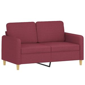 vidaXL 3-delige Loungeset met kussens stof wijnrood