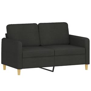 vidaXL 2-delige Loungeset met kussens stof zwart