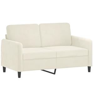 vidaXL 3-delige Loungeset fluweel crèmekleurig