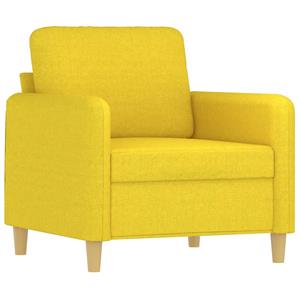 vidaXL 4-delige Loungeset met kussens stof lichtgeel