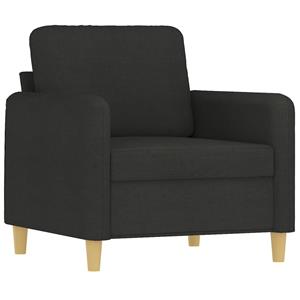 vidaXL 3-delige Loungeset met kussens stof zwart