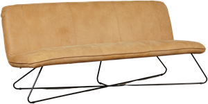 SHOPX HUISCOLLECTIE Cognac leren industriële bank zonder armleuning Smile - Kenia Leer Cognac (cognac leer)