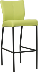 SHOPX HUISCOLLECTIE Felgroene leren moderne barkruk Revolt - poot vierkant zwart - Hermes Leer Lime (felgroen leer)