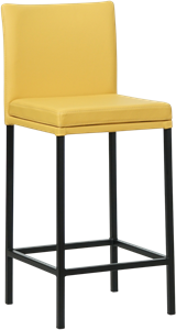 SHOPX HUISCOLLECTIE Gele leren moderne barkruk Break - poot vierkant zwart - Toledo Leer Giallo (geel leer)