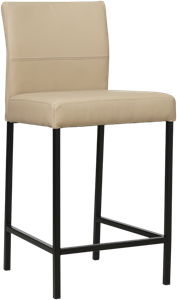 SHOPX HUISCOLLECTIE Taupe leren moderne barkruk Bright - poot vierkant zwart - Toledo Leer Mastic (taupe leer)