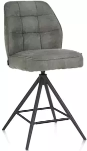 Bell barstoel - graphiet frame - draaibaar - pocket - stof Calabria - olijf