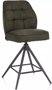 Bell barstoel - graphiet frame - draaibaar - pocket - stof Calabria - mosgroen