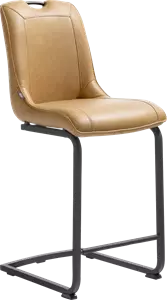 Michiel barstoel - swing frame rond - stof Pala okergeel