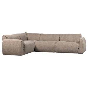 Woood Baggy Hoekbank Links - Geweven Stof - Bruin Melange -81x301x210