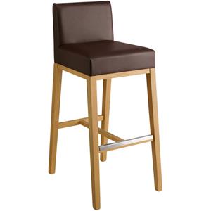 Vega Barstoel Batista; 44x54x99 cm (BxDxH); zitting bruin, frame eiken; 2 stuk / verpakking