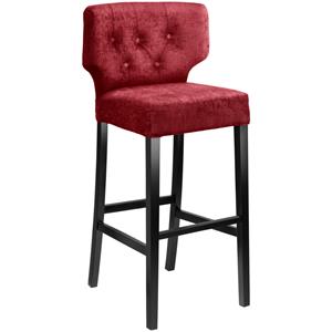 Vega Barstoel Teatro; 58x55x108.5 cm (BxDxH); zitting bordeaux, frame zwart