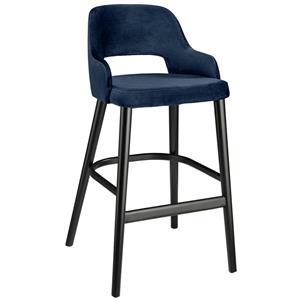 Vega Barstoel Tonda; 53x62x103 cm (BxDxH); zitting donkerblauw, frame zwart