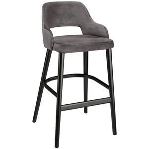 Vega Barstoel Tonda; 53x62x103 cm (BxDxH); zitting taupe, frame zwart