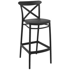 Siesta Barstoel Cross; 45x52x106 cm (BxDxH); zwart; 4 stuk / verpakking