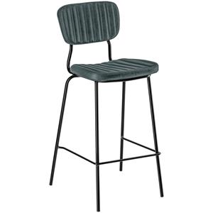 Vega Barstoel Tolo; 53x53x112 cm (BxDxH); zitting rookblauw, frame zwart; 2 stuk / verpakking