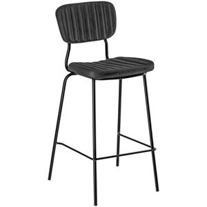 Vega Barstoel Tolo; 53x53x112 cm (BxDxH); zitting zwart, frame zwart; 2 stuk / verpakking