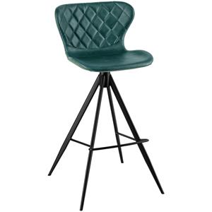 Vega Barstoel Kansas; 52.5x50x104 cm (BxDxH); zitting petrol, frame zwart; 2 stuk / verpakking