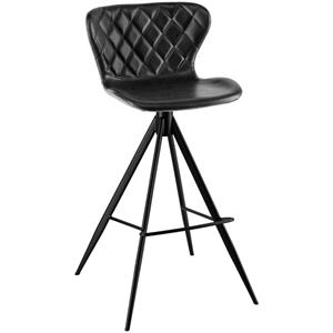 Vega Barstoel Kansas; 52.5x50x104 cm (BxDxH); zitting zwart/lichtgrijs, frame zwart; 2 stuk / verpakking