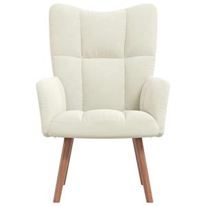 VidaXL Relaxstoel fluweel crèmewit