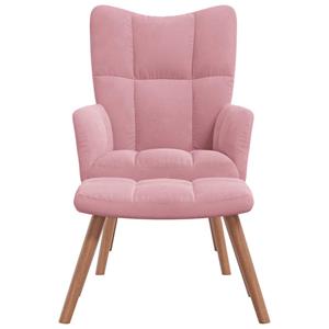 VidaXL Relaxstoel met voetenbank fluweel roze