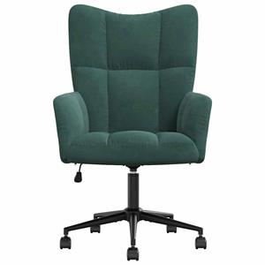 VidaXL Relaxstoel fluweel donkergoen