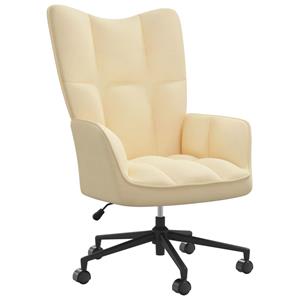 VidaXL Relaxstoel fluweel crèmewit