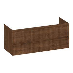 Brauer Joy Wavy onderkast ribbelfront 120cm met 2 softclose lades en 2 sifon uitsparingen forest cacao