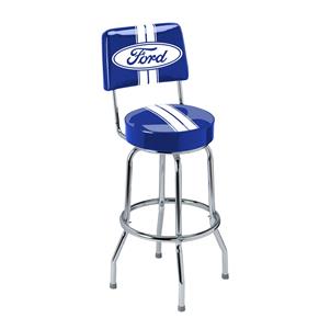 Fiftiesstore Ford Stripes Barkruk Met Rugleuninug