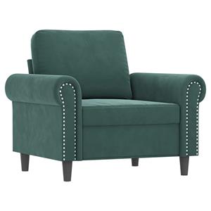 vidaXL 4-delige Loungeset met kussens fluweel donkergroen