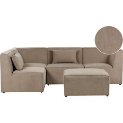 Beliani  LEMVIG - Hoekbank 4-zits - Taupe - Rechterzijde - Corduroy