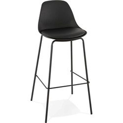 Alterego Cookie - Barkruk - Zwart Industrieel - 44,5x44,5x95,5cm