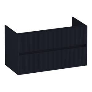 Brauer Adore Wavy onderkast ribbelfront 100cm met 2 softclose lades zwart mat