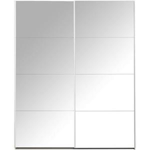 Leen Bakker Schuifdeurkast Bergamo met spiegeldeuren - wit - 221x178,5x66,6 cm