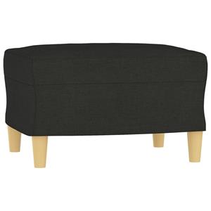 vidaXL 3-delige loungeset met kussens stof zwart
