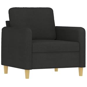 vidaXL 4-delige loungeset met kussens stof zwart