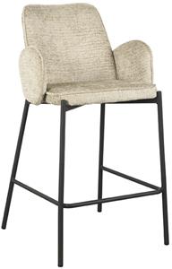 LABEL51 Barkruk Joni - Beige - Fluweel - Zithoogte 65 cm