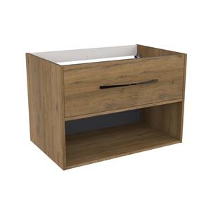 Allibert Wastafelonderkast Galaxy 80cm Eiken Cognac Enkele Wastafel + Lade