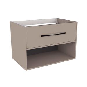 Allibert Wastafelonderkast Galaxy 80cm Kaolin Grijs Enkele Wastafel + Lade