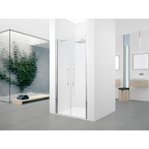 <QuerySet [<AttributeOption: Novellini>]> Pendeldeur Novellini Young 2B 57-61 cm mat chroom glas satin melk glas