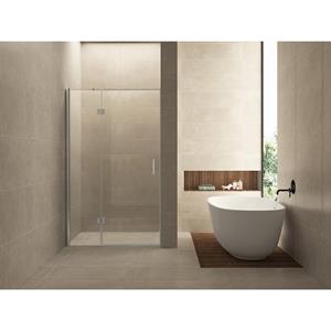 Wiesbaden Vaz Nisdeur Met Vast Deel - 800x2000x8mm - NANO - Helder Glas/Chroom