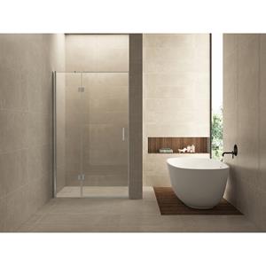 Wiesbaden Vaz Nisdeur Met Vast Deel - 1200x2000x8mm - NANO - Helder Glas/Chroom