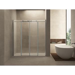 Wiesbaden Slide Nis Schuifdeur Dubbel - 1800x2000x8mm - NANO - Helder Glas/Chroom