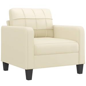 vidaXL 4-delige Loungeset met kussens kunstleer crèmekleurig