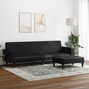 vidaXL 2-delige Loungeset kunstleer zwart