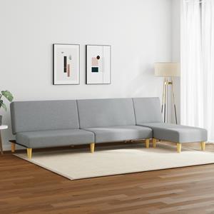vidaXL 2-delige Loungeset stof lichtgrijs