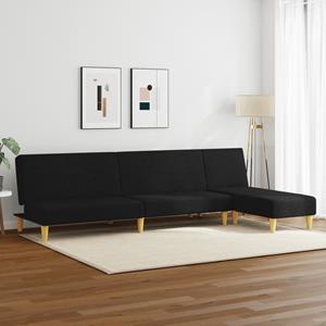 vidaXL 2-delige Loungeset stof zwart