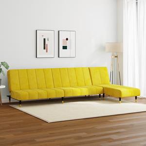 vidaXL 2-delige Loungeset fluweel geel