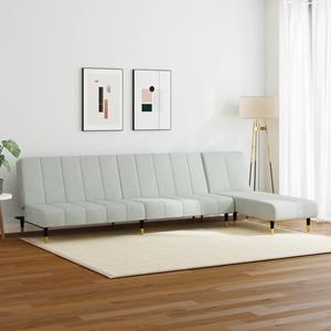 vidaXL 2-delige Loungeset fluweel lichtgrijs